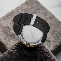 Thumbnail for AM1046RB - AMBASSADOR SILVER & GOLD WATCH WITH RUBBER STRAP