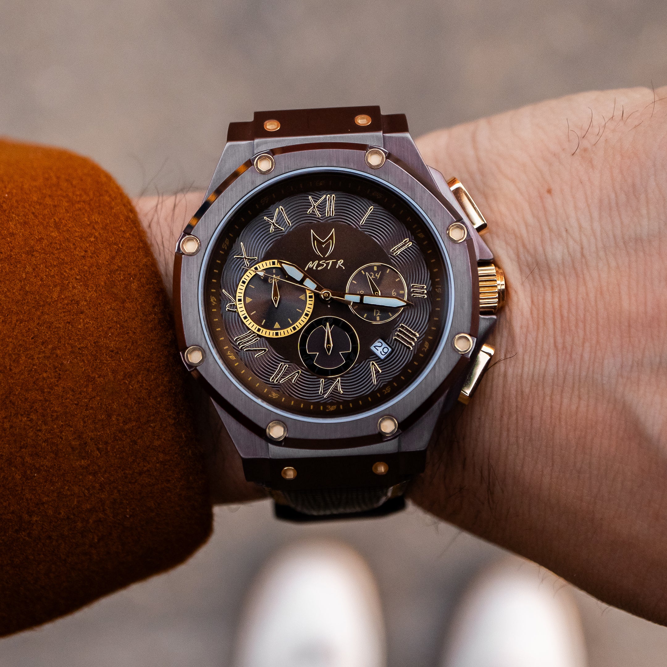 AM1052CJ - AMBASSADOR BROWN WATCH WITH LEATHER STRAP