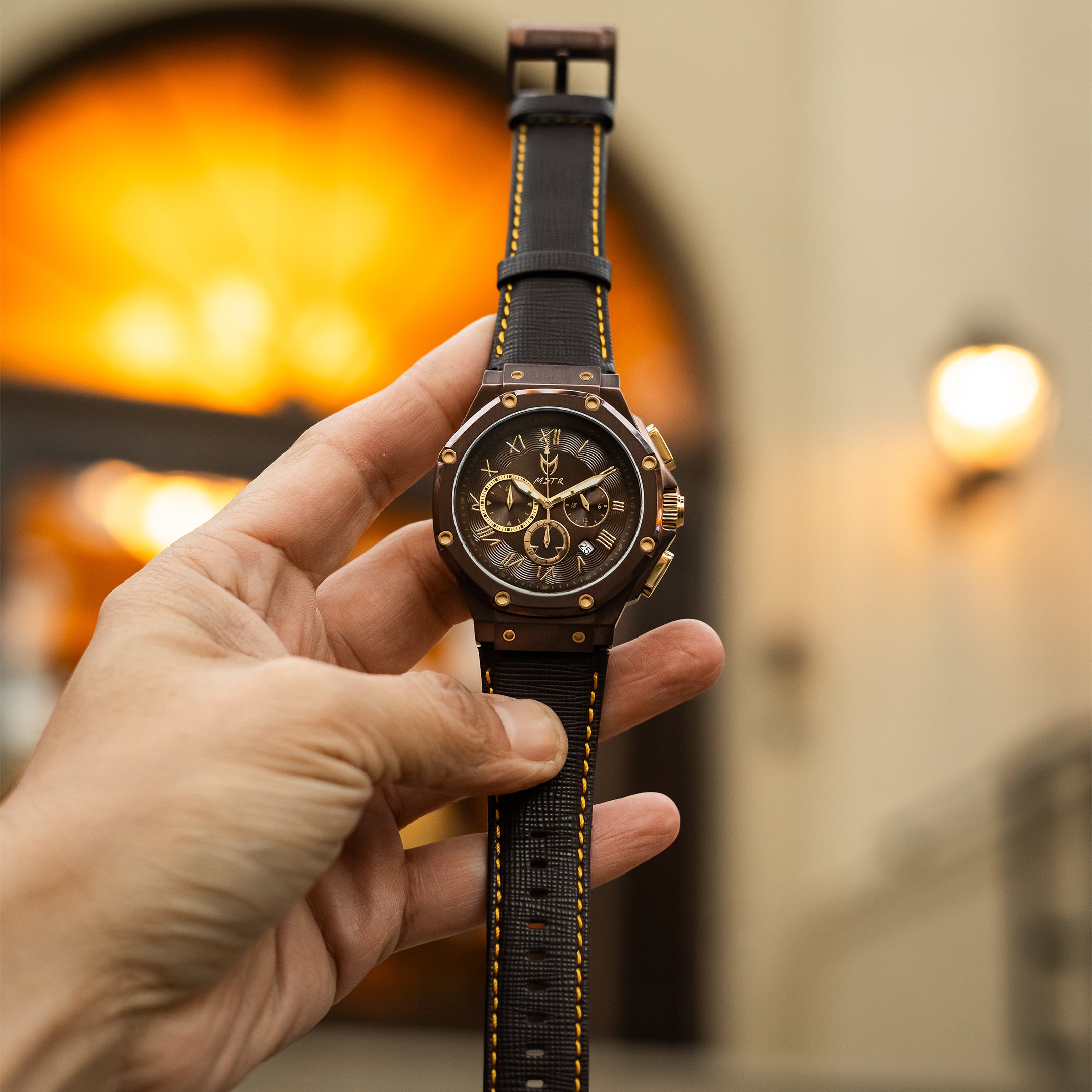 AM1052CJ - AMBASSADOR BROWN WATCH WITH LEATHER STRAP