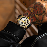 Thumbnail for AM1046RB - AMBASSADOR SILVER & GOLD WATCH WITH RUBBER STRAP