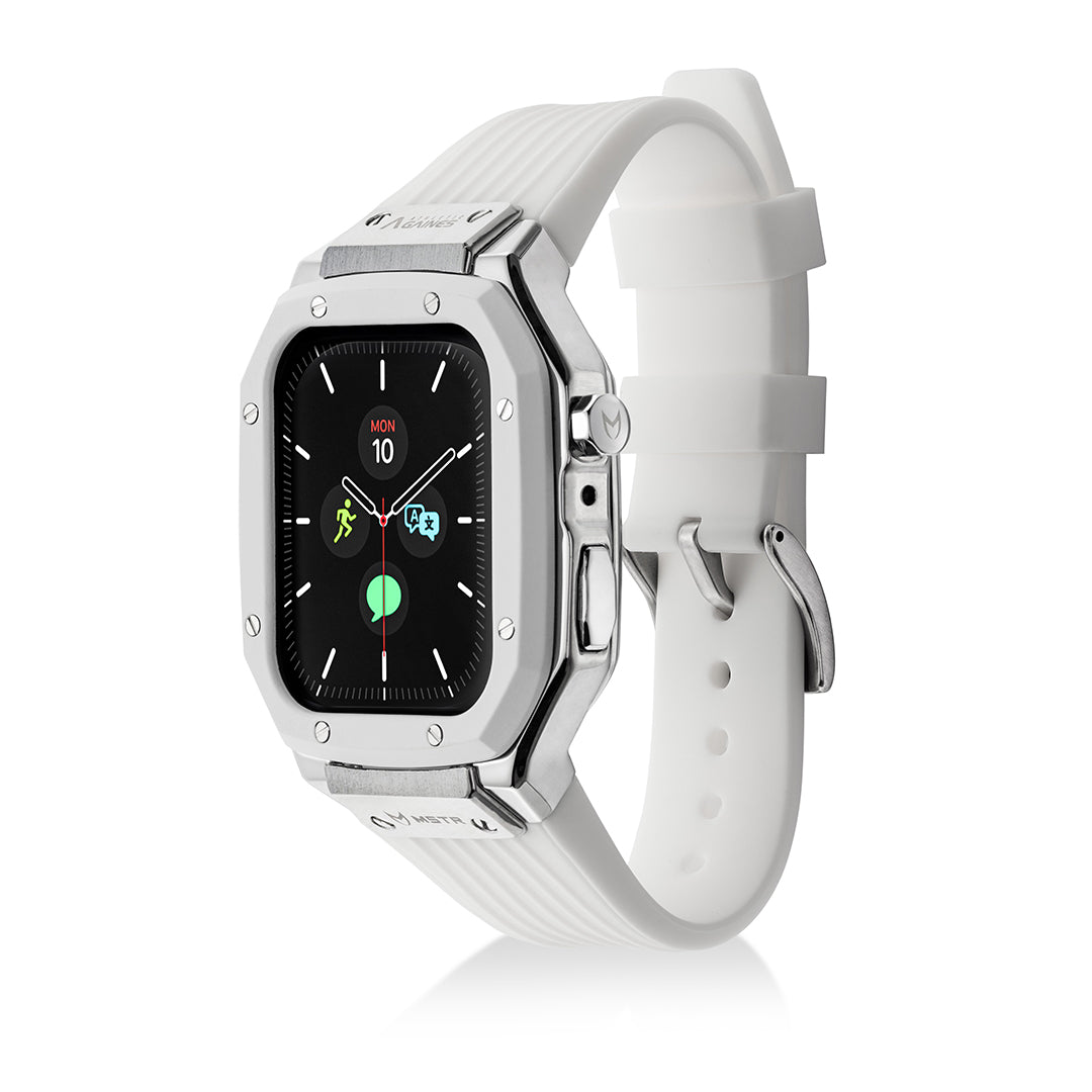 AG Trainer: White Apple Watch Case & Band 44mm