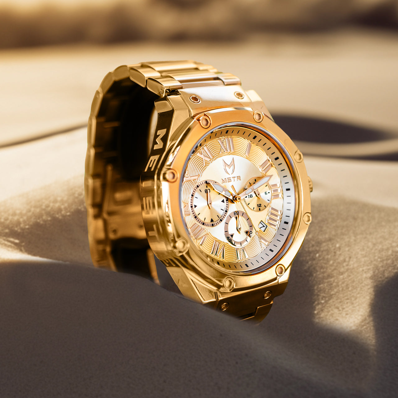 AM186SS - AMBASSADOR POLISH 18K PLATED / GOLD / SS BAND