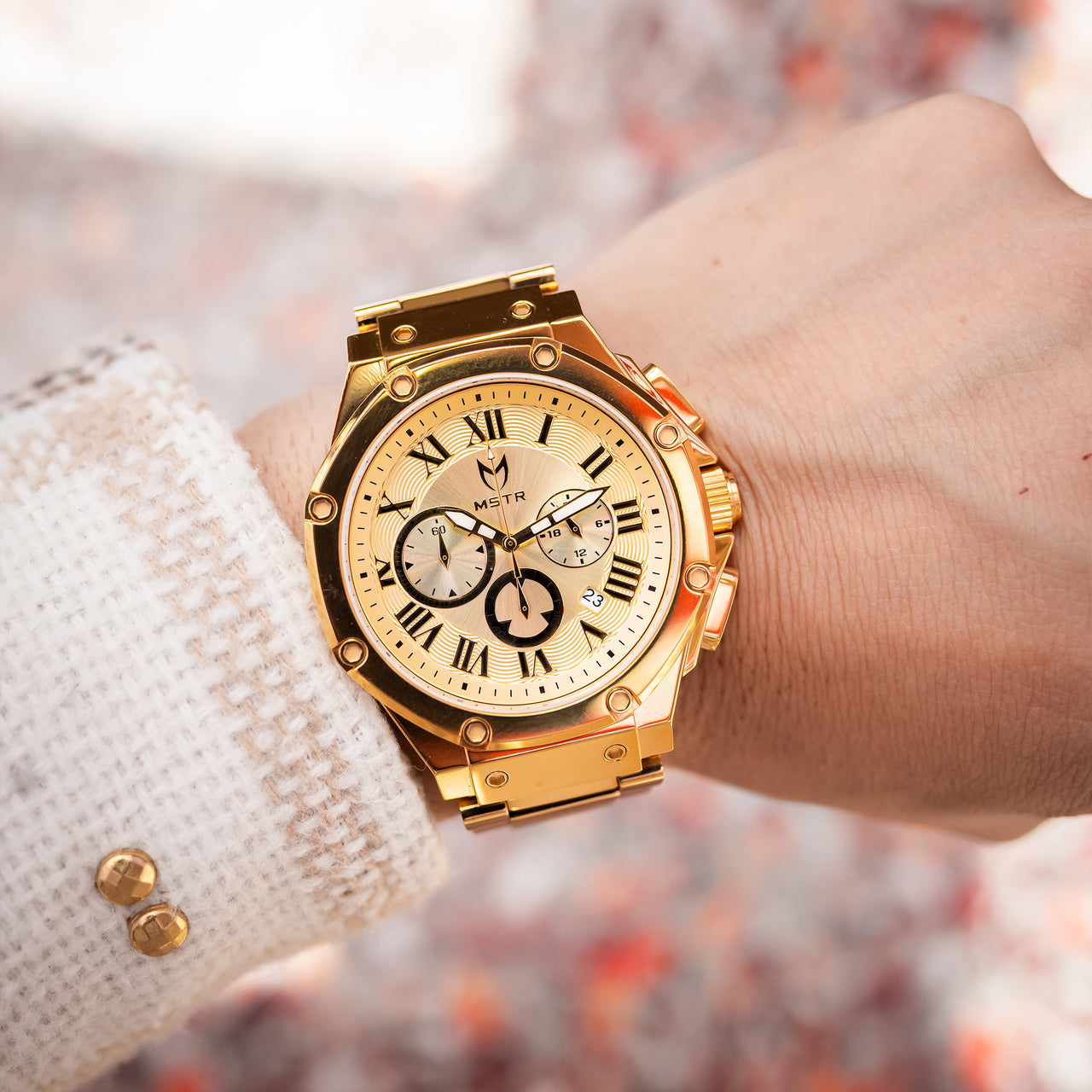 AM186SS - AMBASSADOR POLISH 18K PLATED / GOLD / SS BAND
