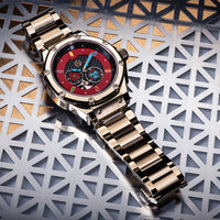 Thumbnail for AM309MV - AUTOMATIC SEMI CHAMPAGNE GOLD / RED / SS BAND