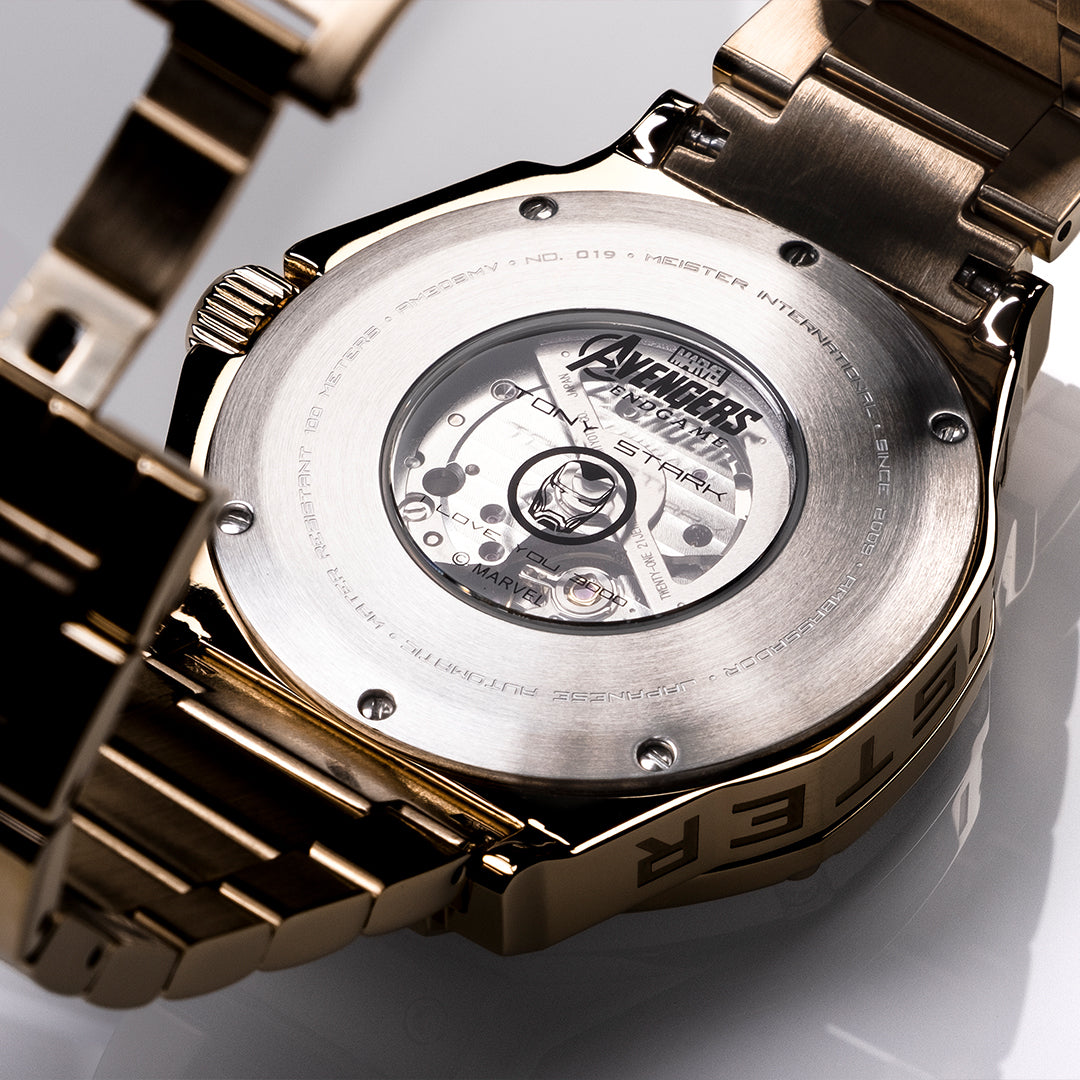 AM309MV - AUTOMATIC SEMI CHAMPAGNE GOLD / RED / SS BAND