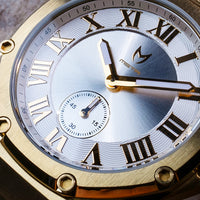 Thumbnail for AU118SS- ULTRA SLIM GOLD / WHITE / SS BAND