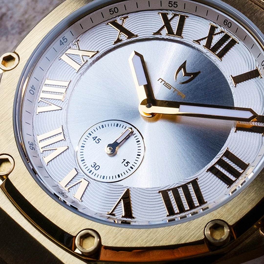 AU118SS- ULTRA SLIM GOLD / WHITE / SS BAND