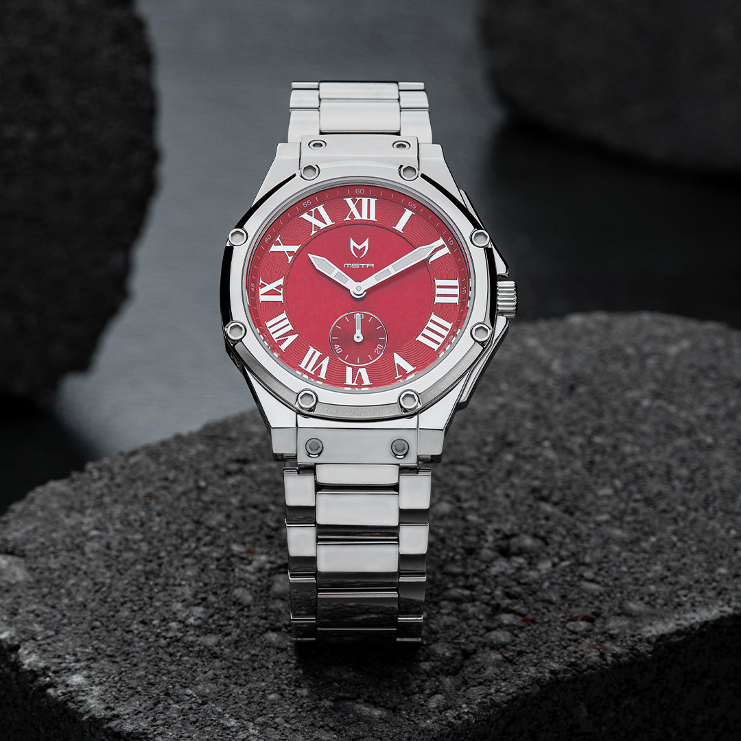 AU129SS - ULTRA SLIM SILVER / RED
