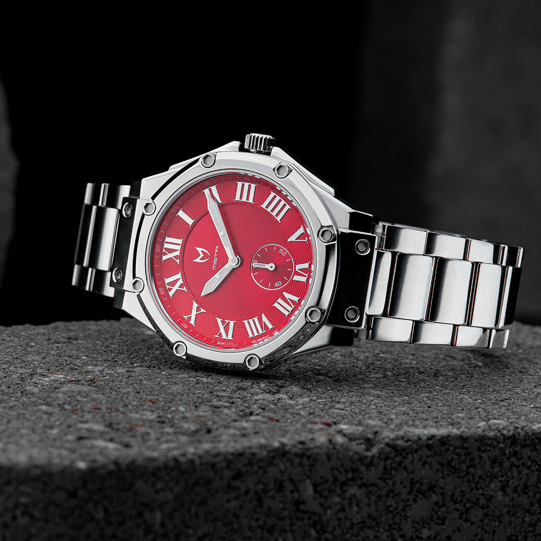 AU129SS - ULTRA SLIM SILVER / RED