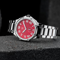 Thumbnail for AU129SS - ULTRA SLIM SILVER / RED
