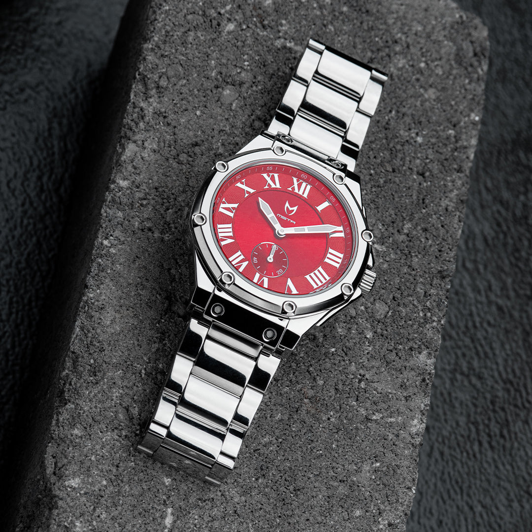 AU129SS - ULTRA SLIM SILVER / RED