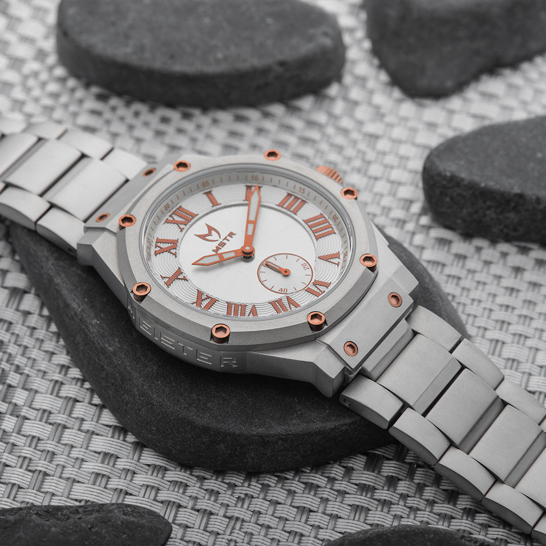 MSTR Ambassador Ultra Slim AU137SS Silver and copper watch