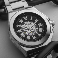 Thumbnail for NO110SK - NOBLE SKELETON SILVER WATCH