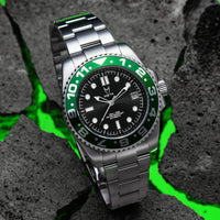 Thumbnail for MSTR Voyager VO124SS Silver and green automatic watch