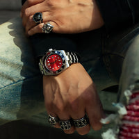 Thumbnail for VO109SS - VOYAGER SILVER / BLACK & RED / SS BAND