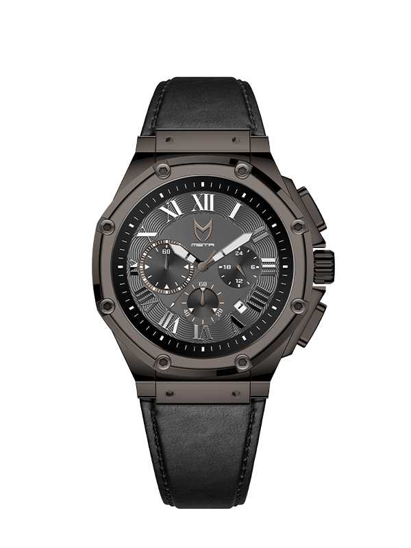 AM1015LB - AMBASSADOR CHOCOLATE BRUSHED / BROWN LEATHER BAND