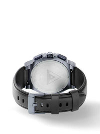 Thumbnail for AM1016LB - AMBASSADOR BLUE BRUSHED / BLACK LEATHER BAND