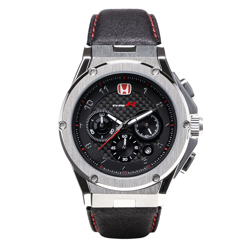 AM237TR - MK3 SILVER / BLACK CF / LEATHER BAND (Honda Type R)
