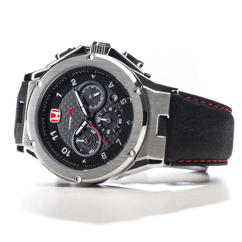 AM237TR - MK3 SILVER / BLACK CF / LEATHER BAND (Honda Type R)