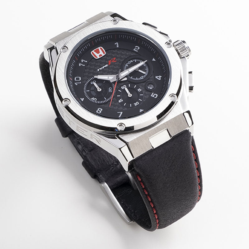 AM237TR - MK3 SILVER / BLACK CF / LEATHER BAND (Honda Type R)