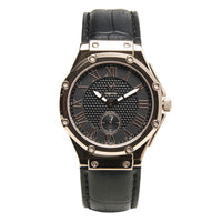 Thumbnail for AU102CB - ULTRA SLIM ROSE GOLD / BLACK / CROC STYLE BAND