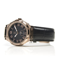 Thumbnail for AU102CB - ULTRA SLIM ROSE GOLD / BLACK / CROC STYLE BAND