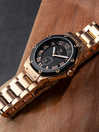 Thumbnail for AU116SS- ULTRA ROSE GOLD / BLACK / SS BAND
