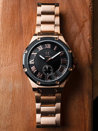 Thumbnail for AU116SS- ULTRA ROSE GOLD / BLACK / SS BAND