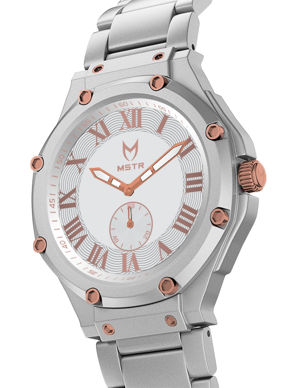 MSTR Ambassador Ultra Slim AU137SS Silver and copper side watch render