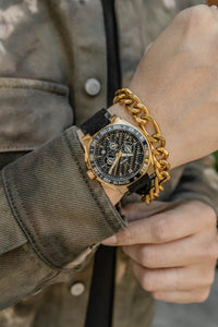 Thumbnail for GT002LB - GT GOLD / BLACK / LEATHER BAND