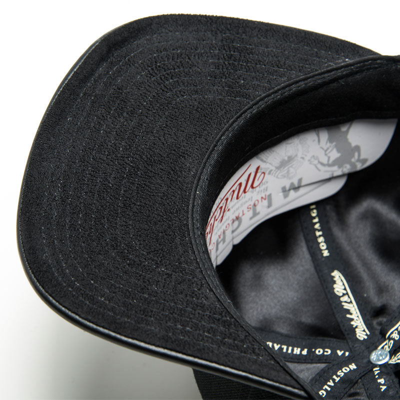 MSTR X Mitchell & Ness Snapback Hat - Black on Black