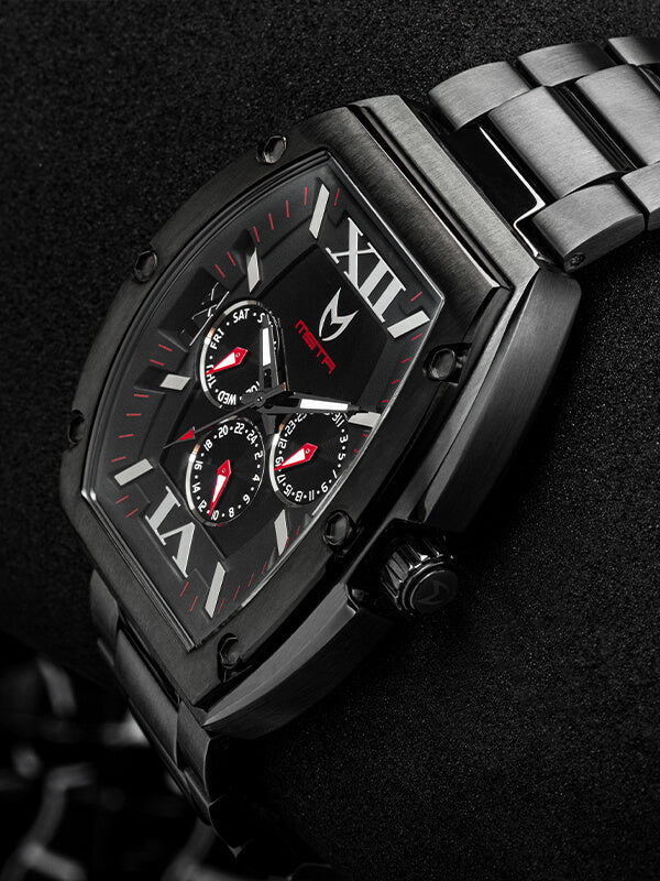 MJ129SS - MAJOR GUNMETAL / BLACK / STEEL BAND