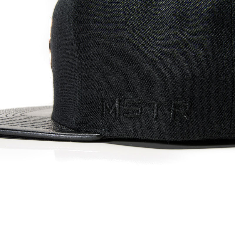 MSTR X Mitchell & Ness Snapback Hat - Black on Black