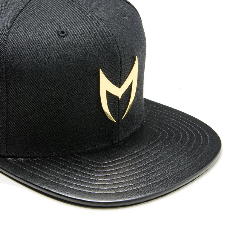 MSTR X Mitchell & Ness Snapback Hat - Champagne Gold & Black
