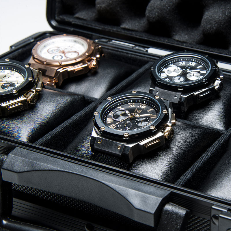 WTP112 - HEAVY DUTY ALUMINUM BRIEFCASE WATCH STORAGE / HOLDS 6