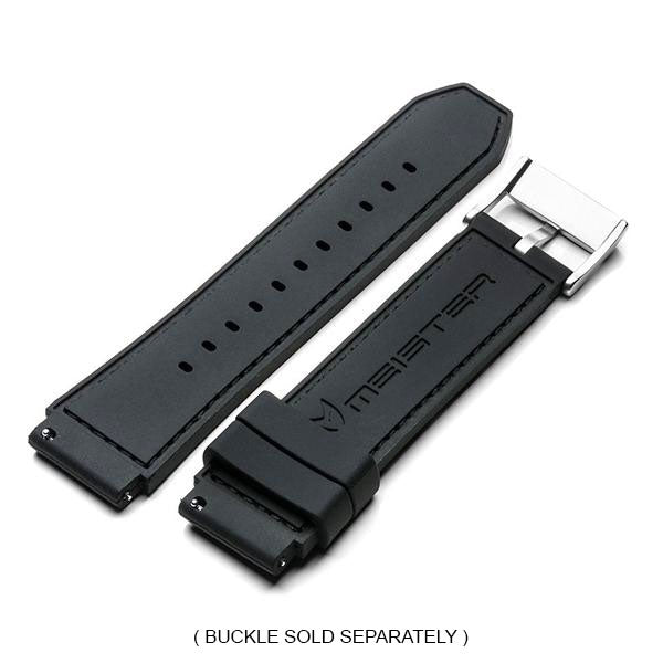 SB208RL - BLACK CROC STYLE RUBBER BAND / BLACK STITCH