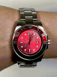 Thumbnail for VO109SS - VOYAGER SILVER / BLACK & RED / SS BAND