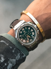 MSTR Ambassador 1037LB Silver watch with leather band model video