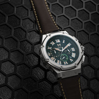 Thumbnail for MSTR Ambassador 1037LB Silver watch with leather band