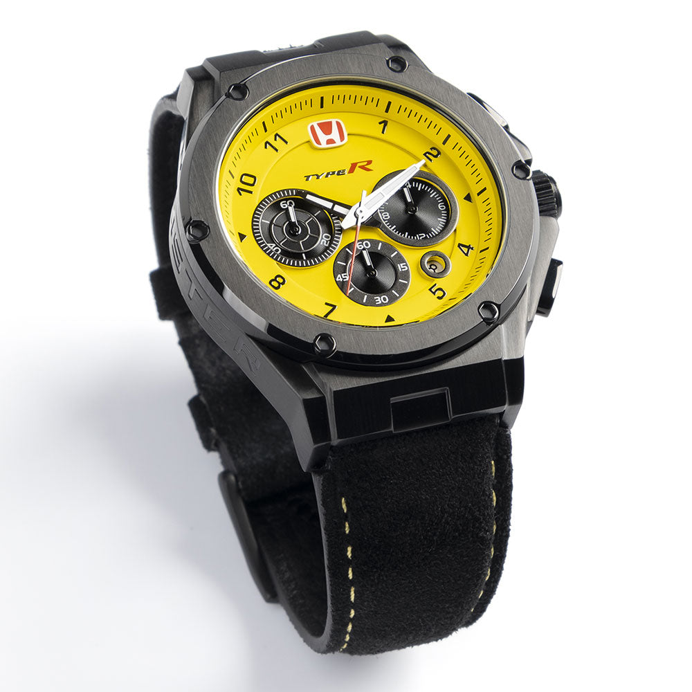 AM248TR - MK3 BLACK / YELLOW / LEATHER BAND