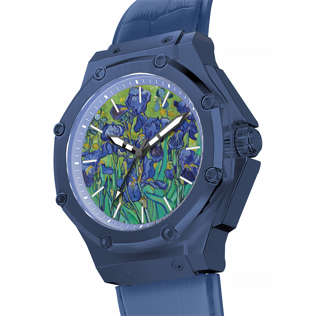 render of a blue watch
