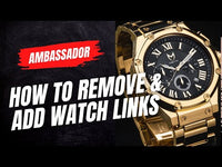 AM168OB - AMBASSADOR ROSE GOLD / BLACK / OSTRICH STYLE LEATHER BAND