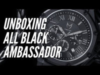 AM1023LB - AMBASSADOR BLACK / BLACK / LEATHER BAND