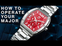MJ128SS - MAJOR SILVER / RED / STEEL BAND