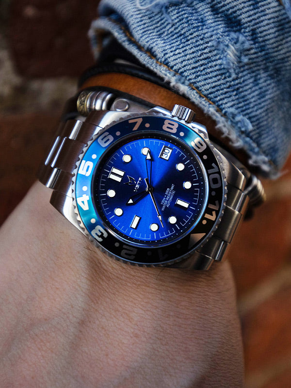 VO103SS - AUTO VOYAGER SILVER / BLUE / SS BAND