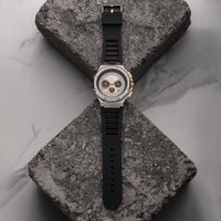 Thumbnail for AM1046RB - AMBASSADOR SILVER & GOLD WATCH WITH RUBBER STRAP