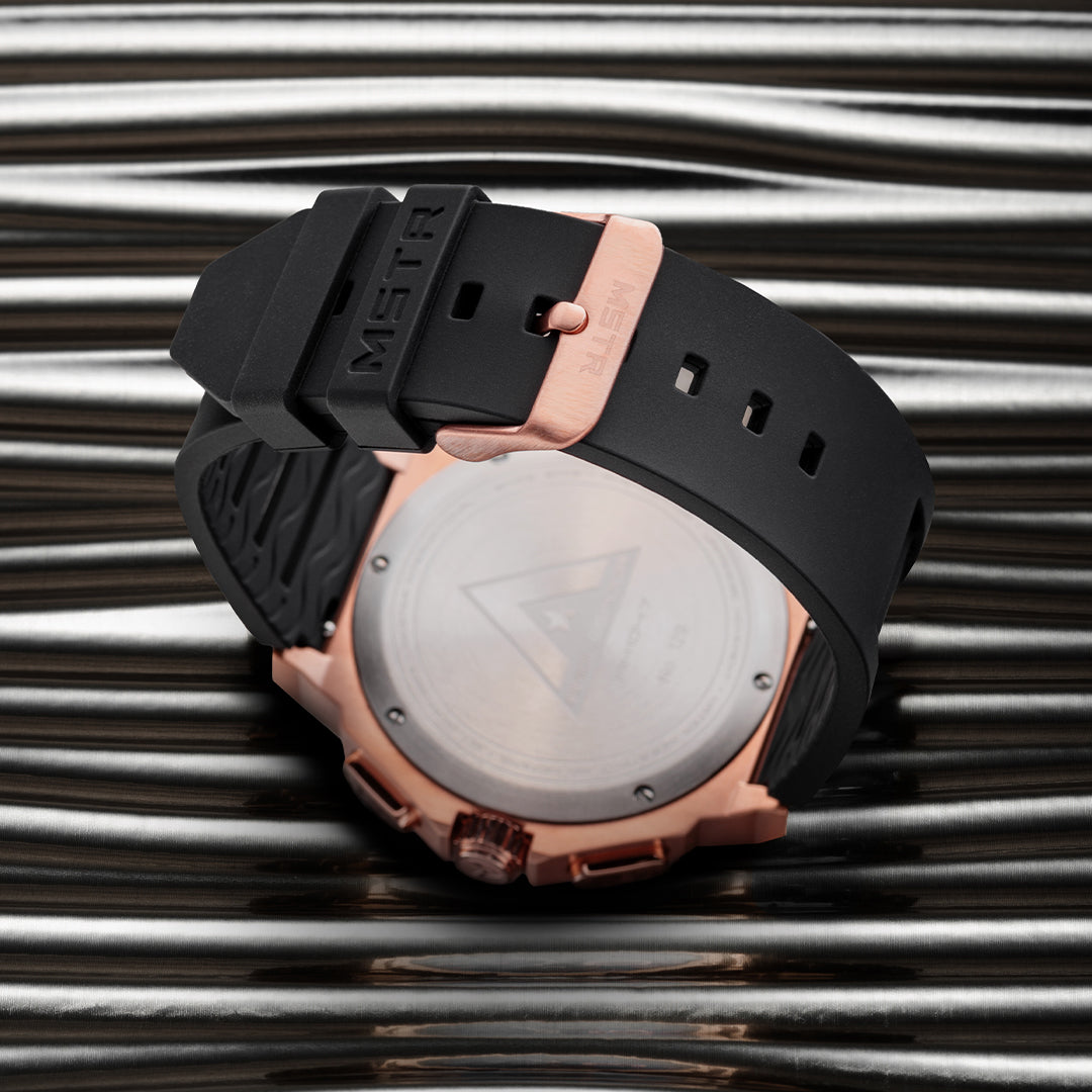 AM1047RB - AMBASSADOR ROSE GOLD WATCH WITH RUBBER STRAP
