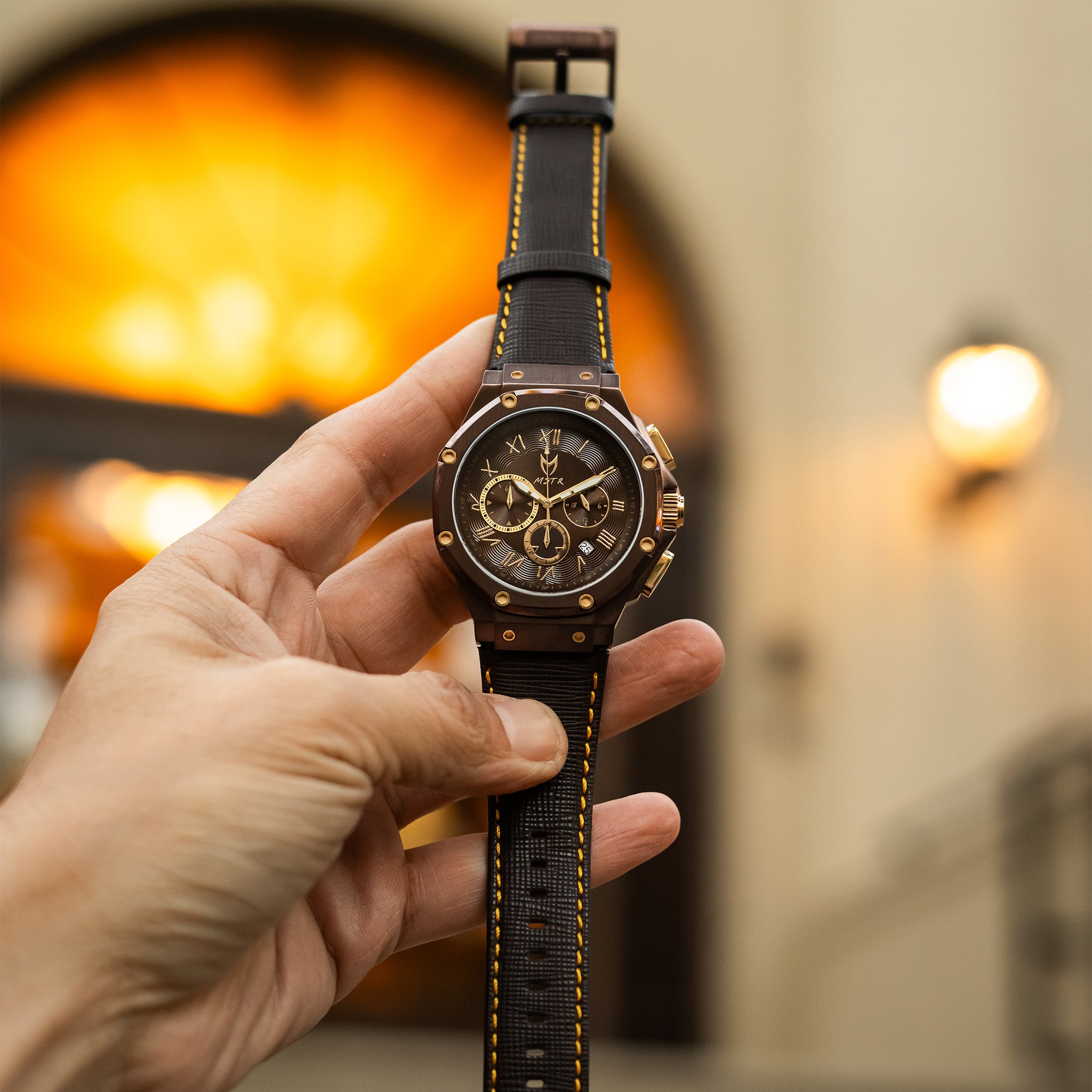AM1052CJ - AMBASSADOR BROWN WATCH WITH LEATHER STRAP