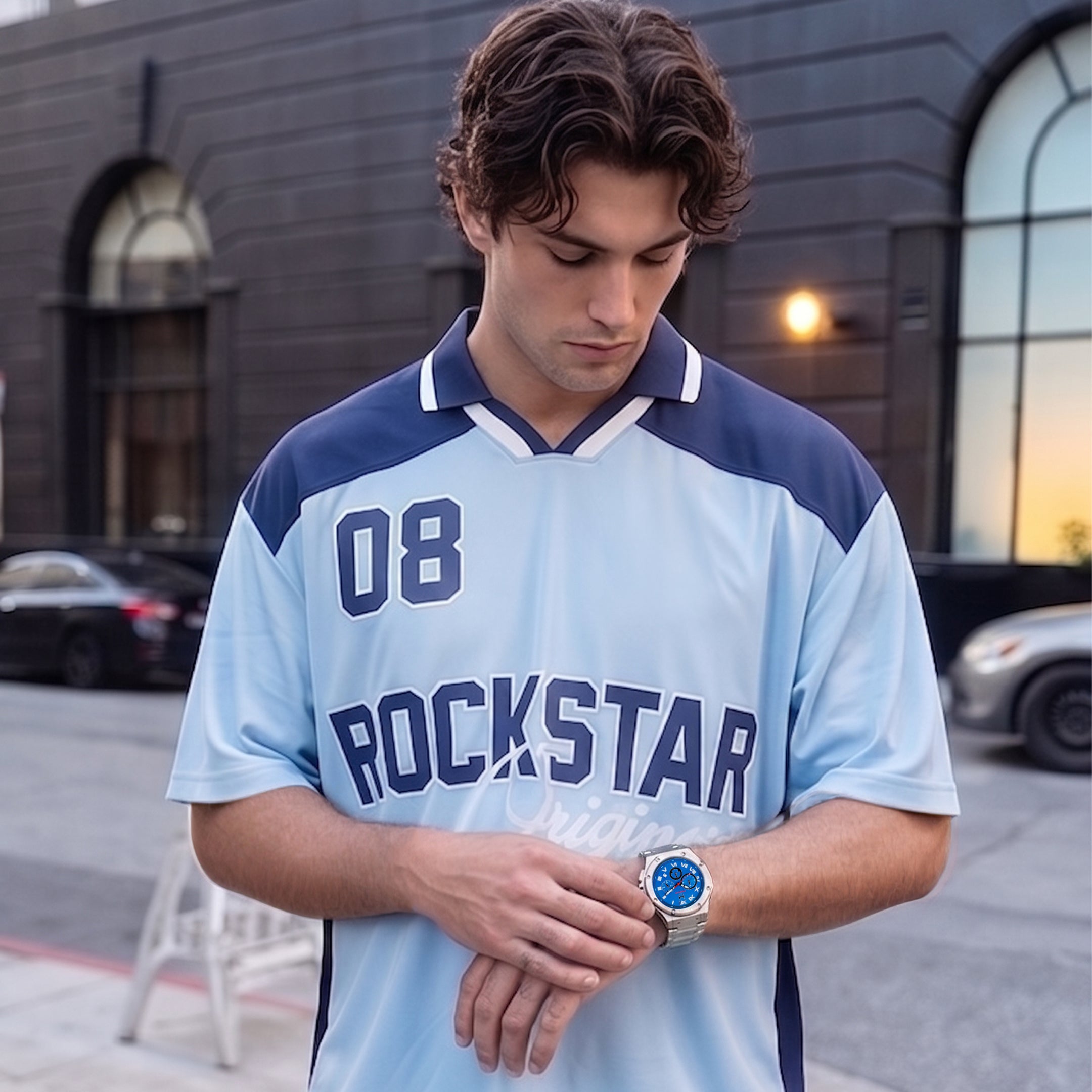 AM1054SS - AMBASSADOR SILVER / LA BLUE STEEL WATCH
