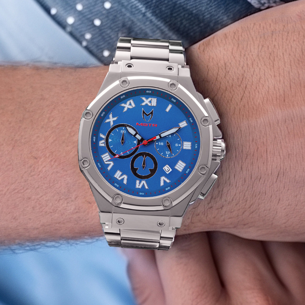 AM1054SS - AMBASSADOR SILVER / LA BLUE STEEL WATCH